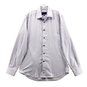 David Donahue Dress Shirt Men's 16.5 36/37 Purple‎ Houndstooth Preppy Normcore